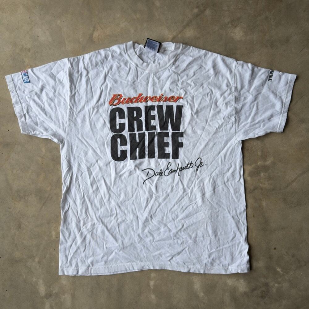 VINTAGE 90S CHASE AUTHENTICS T-SHIRT CREW CHIEF BUDWEISER GRAPHIC MENS XL